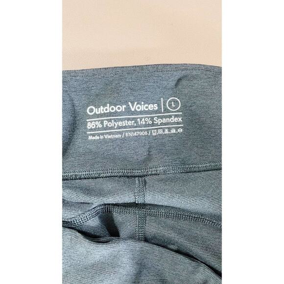 Outdoor Voices Warm Up Leggings Heather Navy Blue Size Large - Picture 2 of 5
